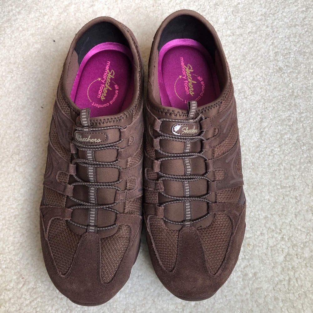 Skechers Brown Sneakers with Pink Insole
